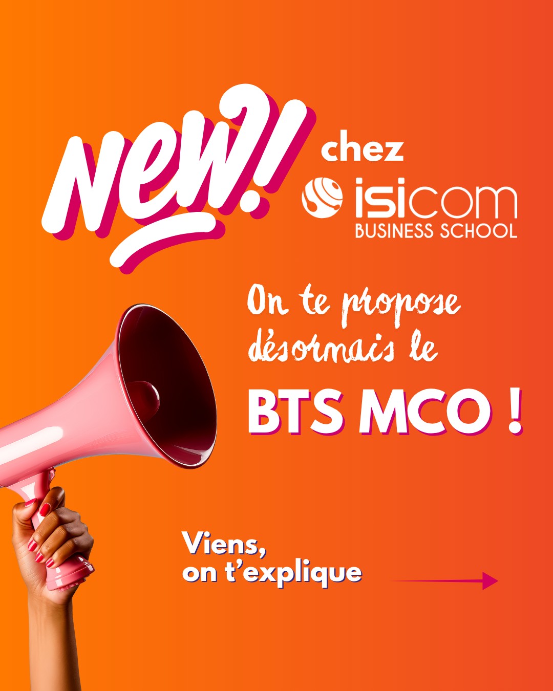 🔥 Nouveau chez ISICOM !
Nous proposons désormais le BTS MCO, parfait pour devenir un(e) pro de la relation client, du management d’équipe et de la performance commerciale !
En alternance, pour apprendre directement sur le terrain
Un vrai accompagnement pour trouver ton entreprise
Des campus à Lyon & Paris !
Que demander de mieux ?
#btsmco #isicom #alternance #commerce #management #lyon #paris #formation #ecoledubusiness