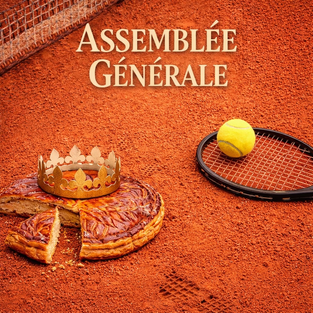 Rappel : L’assemblée générale ordinaire annuelle de notre association se tiendra le mardi 13 janvier 2026 à 18h30 au club. Nous espérons vous y retrouver pour partager tous ensemble un vrai moment de cordialité, ainsi que la galette des rois qui viendra conclure cette rencontre. 👑 🫓 🎾